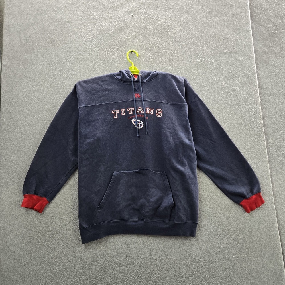 VINTAGE Tennessee Titans Men Hoodie 2XL Navy Embroidered NFL Fleece Logo READ